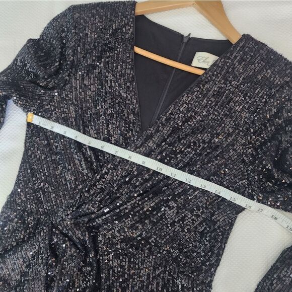 Eliza J sequin faux wrap dress festive new without tags - Picture 7 of 12